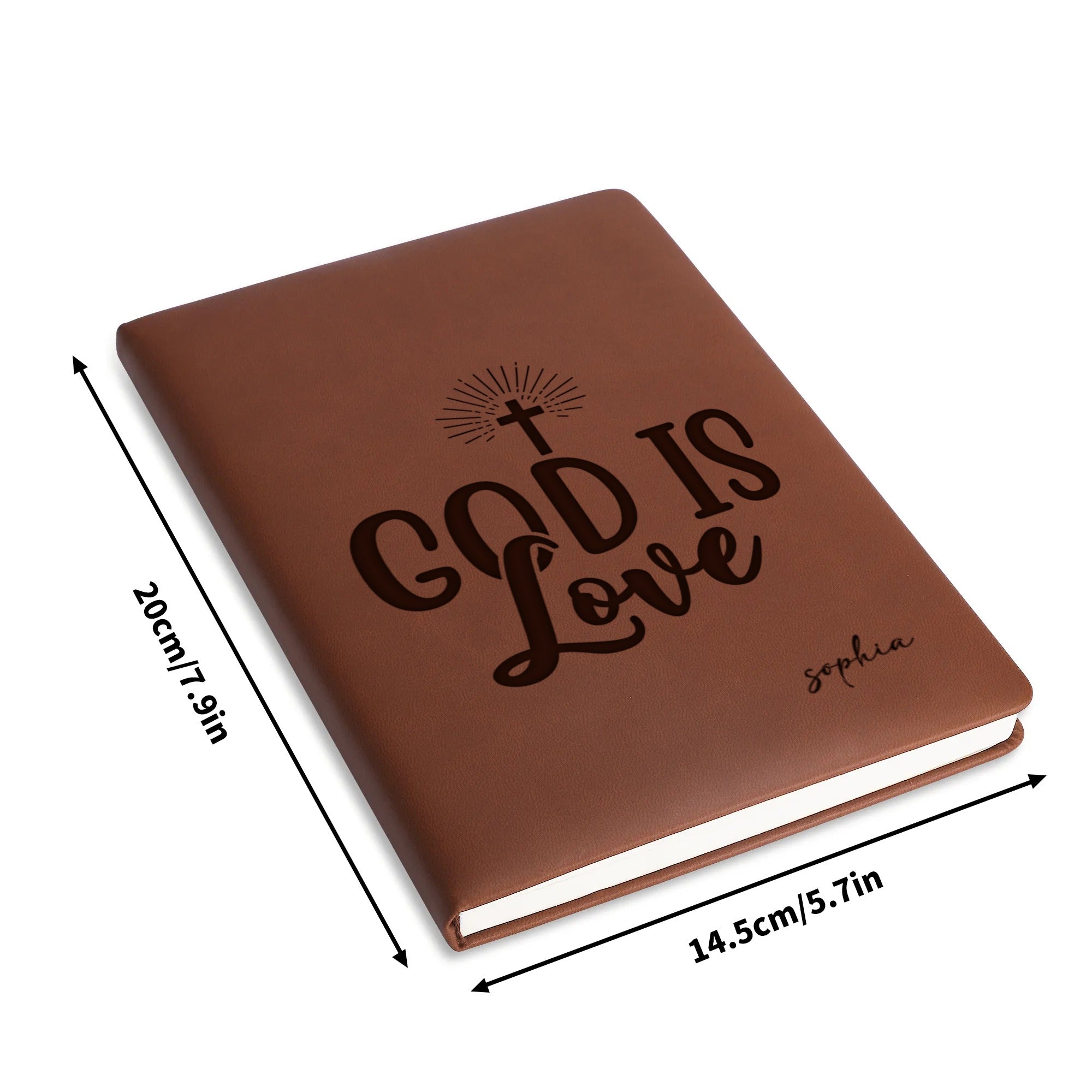Personalized Christian Journal with God Is Love, Custom Name Prayer & Faith Notebook, Religious Gift, First Communion Gifts, Birthday. NBLAF31